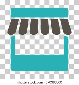 Store icon. Vector illustration style is flat iconic bicolor symbol, grey and cyan colors, transparent background. Designed for web and software interfaces.