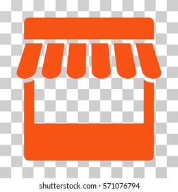 Store icon. Vector illustration style is flat iconic symbol, orange color, transparent background. Designed for web and software interfaces.