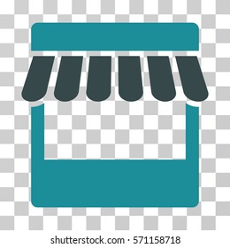 Store icon. Vector illustration style is flat iconic bicolor symbol, soft blue colors, transparent background. Designed for web and software interfaces.