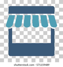 Store icon. Vector illustration style is flat iconic bicolor symbol, cyan and blue colors, transparent background. Designed for web and software interfaces.