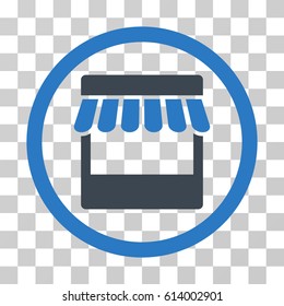 Store icon. Vector illustration style is flat iconic bicolor symbol, smooth blue colors, transparent background. Designed for web and software interfaces.