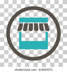 Store icon. Vector illustration style is flat iconic bicolor symbol, grey and cyan colors, transparent background. Designed for web and software interfaces.