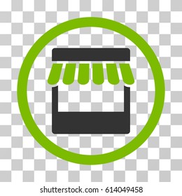 Store icon. Vector illustration style is flat iconic bicolor symbol, eco green and gray colors, transparent background. Designed for web and software interfaces.