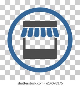 Store icon. Vector illustration style is flat iconic bicolor symbol, cobalt and gray colors, transparent background. Designed for web and software interfaces.