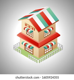 Store Icon vector, Store isolated Cartoon style.