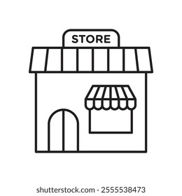 Store icon vector isolated on white background.