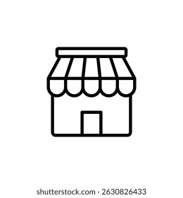 Vector de icono de tienda. en diseño de estilo de línea sobre fondo blanco. Ilustración vectorial