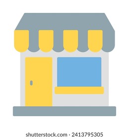 Store icon vector or logo illustration flat color style 