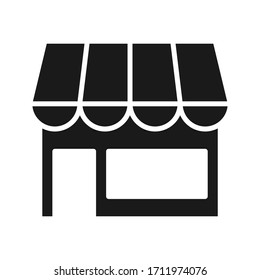 Store icon vector outline style isolated on white background