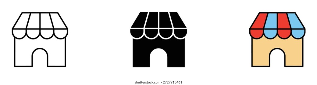 Vector del icono de la tienda. mercado al por menor, símbolo del comercio electrónico. Ilustración vectorial.