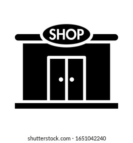 Símbolo y signo vectorial de icono de la tienda en diseño moderno