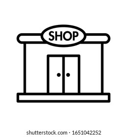 Símbolo y signo vectorial de icono de la tienda en diseño moderno
