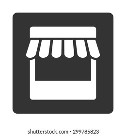 Store icon. Vector style is white and gray colors, flat rounded square button on a white background.