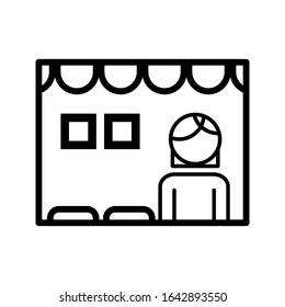 Store icon vector with a white background