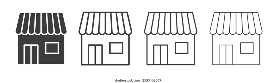 Store icons collection. vector set in black color
