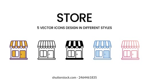 Store Icons different style vector stock illustration