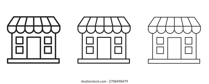 Almacenar iconos. Colección de ícono de Vector perfecto de píxeles