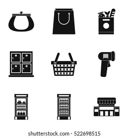 Store icons set. Simple illustration of 9 store vector icons for web
