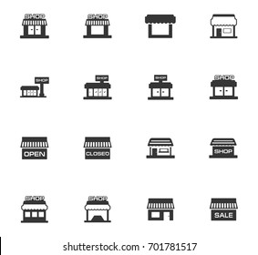 Store icons set and symbols for web user interface