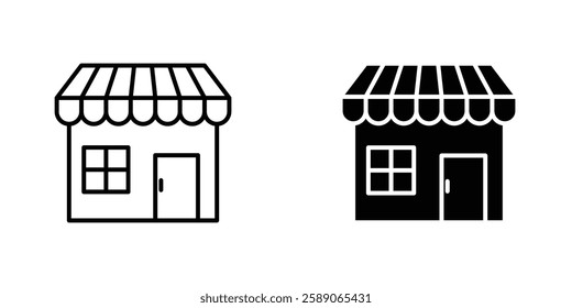 Store icons thin line illustrations designs