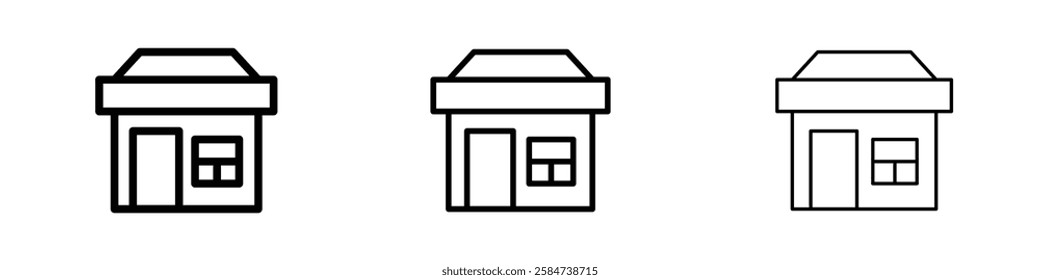 Store icons in three different stroke lines