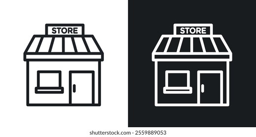 Store icons. vector set in black colors