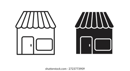 Iconos de la tienda, símbolos del Vector. cartel plano lleno