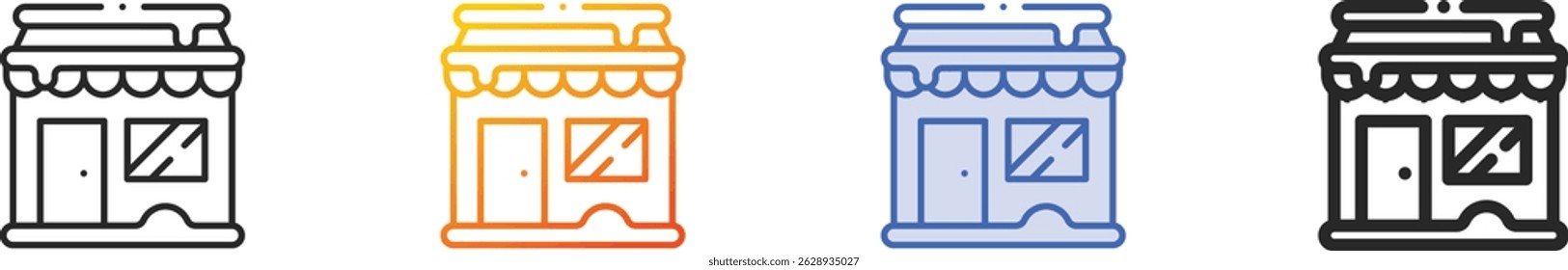 store icon.Thin Linear, Gradient, Blue Stroke and bold Style Design Isolated On White Background