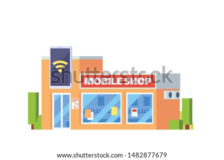 Store illustration with flat design concept