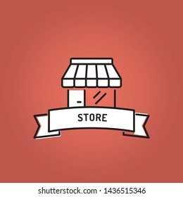 STORE AND ILLUSTRATION ICON CONCEPT