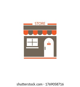 diseño vectorial de logotipo de ilustración de tienda