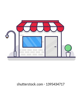Store illustration vector. Store bussiness vector with filled style. Colorfull vector
