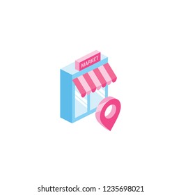 Store Isometric 3d icon. Creative illustration idea.