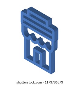 Store isometric left top view 3D icon