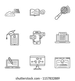 Store of knowledge icons set. Outline set of 9 store of knowledge vector icons for web isolated on white background