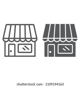 Store line and glyph icon, business and market, shop sign vector graphics, a linear pattern on a white background, eps 10.