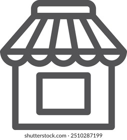 Store line icon. Market stand. Web shop
