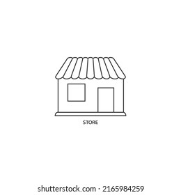 Icono de la línea de almacenamiento. Símbolo plano de icono de vector de almacén simple