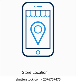 Store Location or E-Store Icon Concept