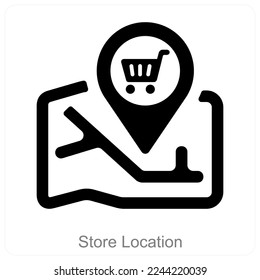 Store Location and location icon concept