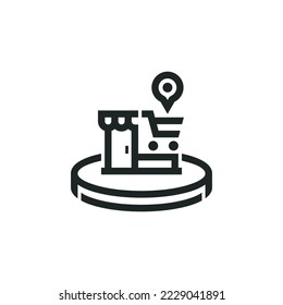 Store location icon isolated on white background