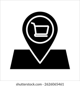 Store location Icon. Symbol isolated white background. vector illustration. color editable.