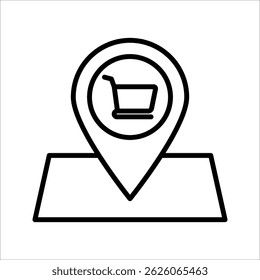 Store location Icon. Symbol isolated white background. vector illustration. color editable.