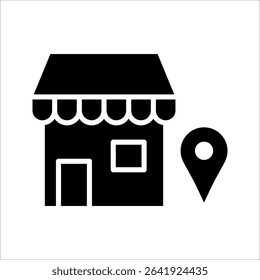 Store location Icon. Symbol isolated on white background. vector illustration.