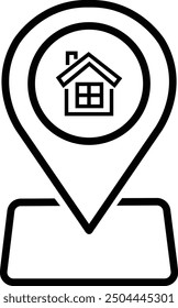 Store location icon vector. house location