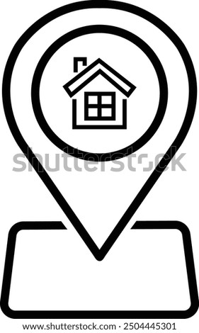 Store location icon vector. house location