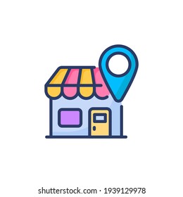 Store Location Icon In Vector. Logotype