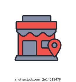 store location icon. vector.Editable stroke.linear style sign for use web design,logo.Symbol illustration.