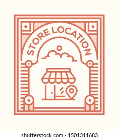 STORE LOCATION AND ILLUSTRATION ICON CONCEPT