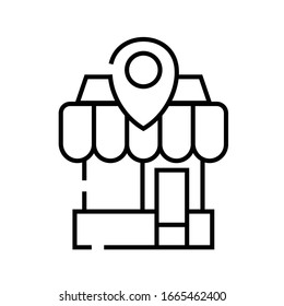 Store location line icon, concept sign, outline vector illustration, linear symbol.